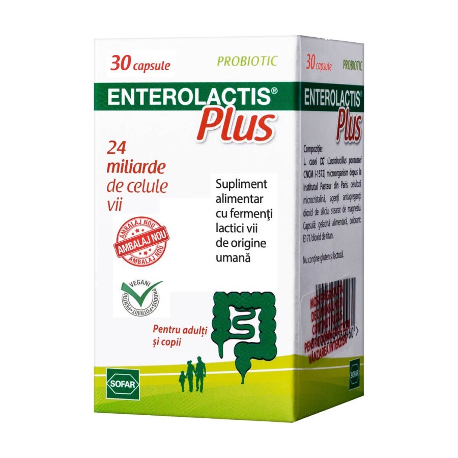 Enterolactis Plus, 30 capsule, Sofar recenzii