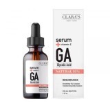 Serum facial cu acid glicolic si vitamina E, 30 ml, Clara's New York
