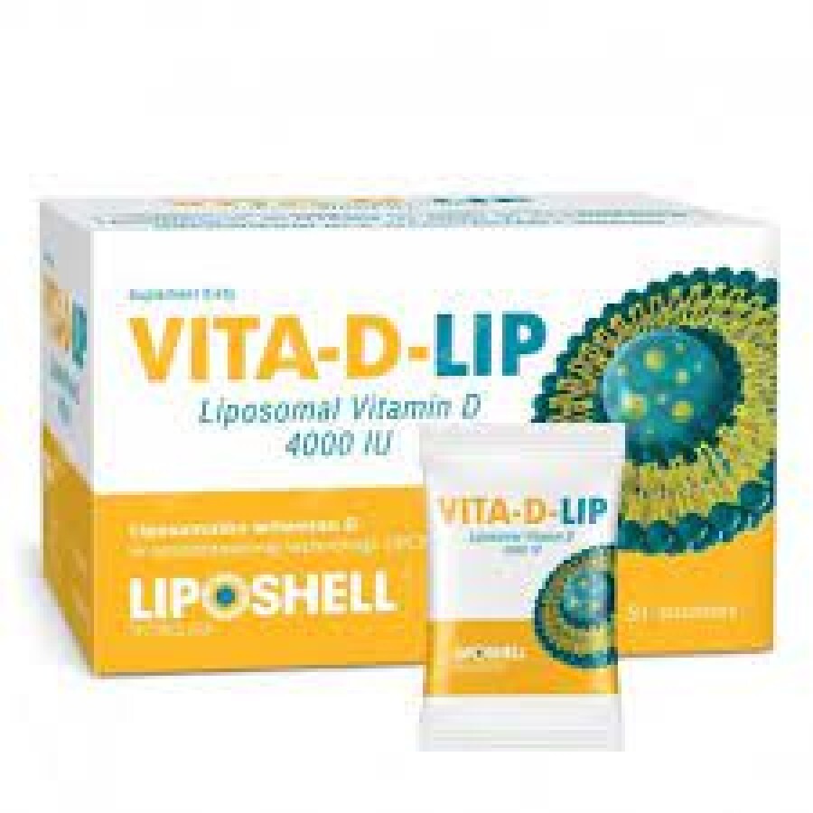 Vitamina D lipozomala 4000UI, 30 de plicuri, Liposhell