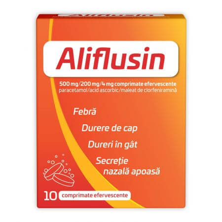 Aliflusin, 500 mg/200 mg/4 mg, 10 comprimate efervescente, Natur Produkt Pharma