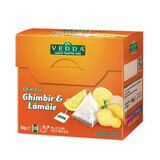 Ceai ginger lemon, 20 plicuri piramida, Vedda