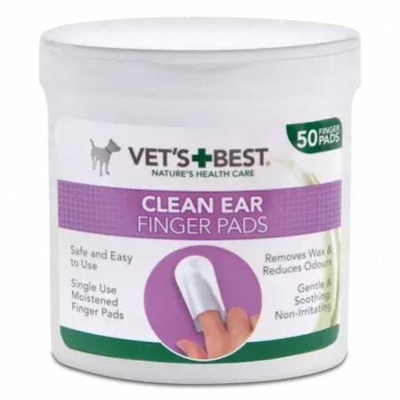 Cotonete curatare urechi pentru caini Finger Pads, 50 bucati, Vet's Best