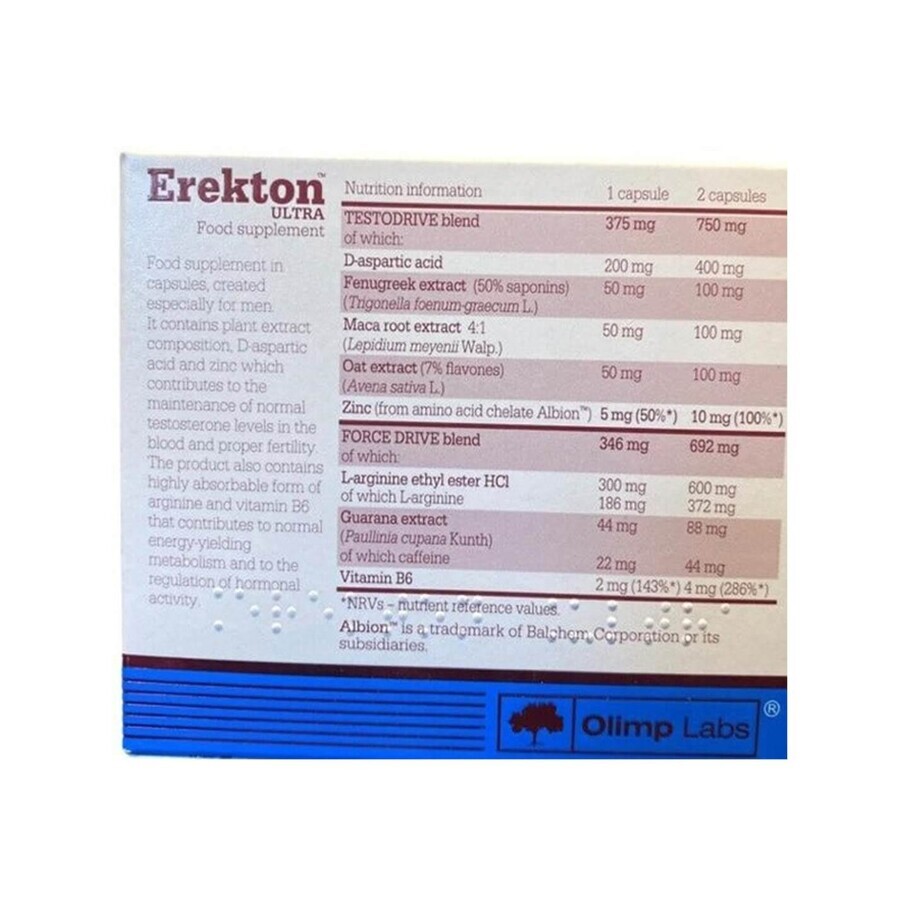 Erekton Ultra, 30 capsules, Olimp Labs