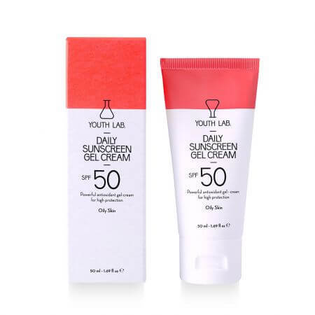 Gel-crema de fata pentru pentru ten gras, SPF 50, 50 ml, Youth Lab