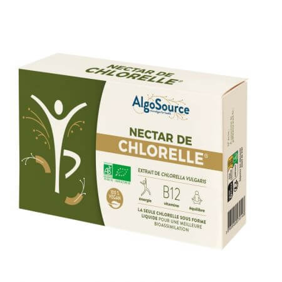Nectar de Chlorella Bio, 5 flacoane x 30 ml, Algosourse