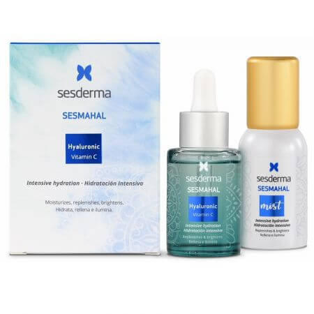 Pachet Ser cu vitamina C si Acid Hialuronic, 30 ml + Mist Lipozomal, 30 ml Sesmahal, Sesderma