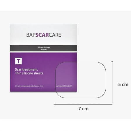 Pansament din silicon T 5 x 7 cm Bapscar Care, 10 bucati, Bap Medical