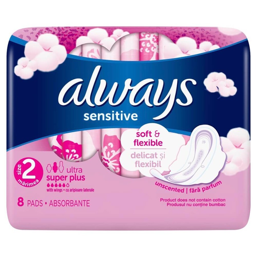 Absorbante Always Ultra Sensitive Super Plus, 8 bucăți, P&G