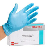 Manusi de examinare nepudrate din nitril albastru, M x 100 bucati, Farma Gloves