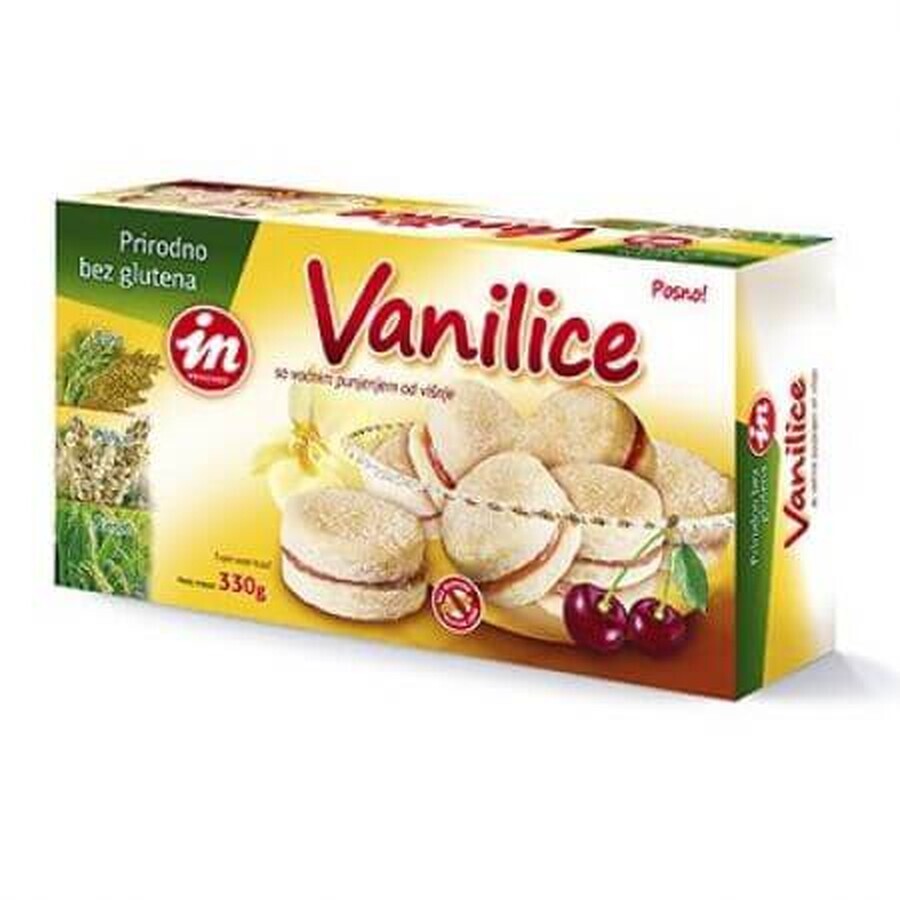 Biscuiti fara gluten cu visine Vanilice, 330 g, Aleksandrija Fruska Gora