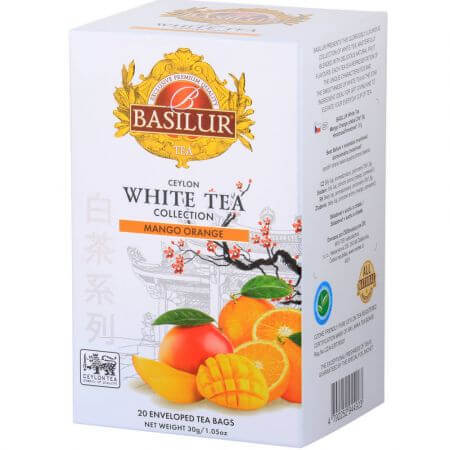 Té Blanco Mango Naranja, 20 bolsitas, Basilur