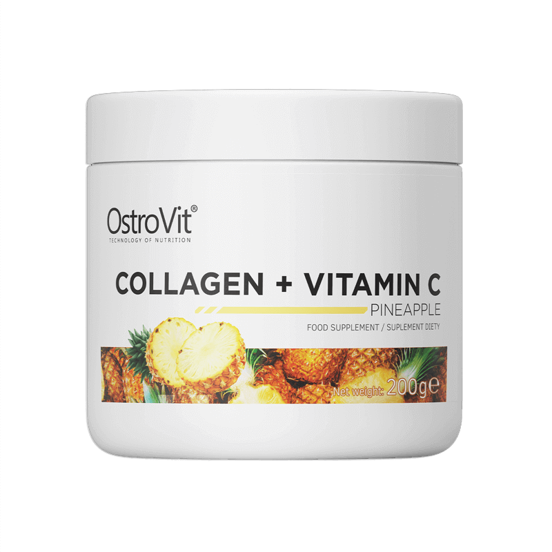 ostrovit   colagen marin + acid hialuronic + vitamina c   120 capsule Colagen + Vitamina C Ananas, 200g, Ostrovit