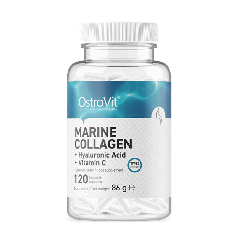 ostrovit   colagen marin + acid hialuronic + vitamina c   120 capsule Colagen Marin cu Acid hialuronic și Vitamina C, 120 capsule, Ostrovit