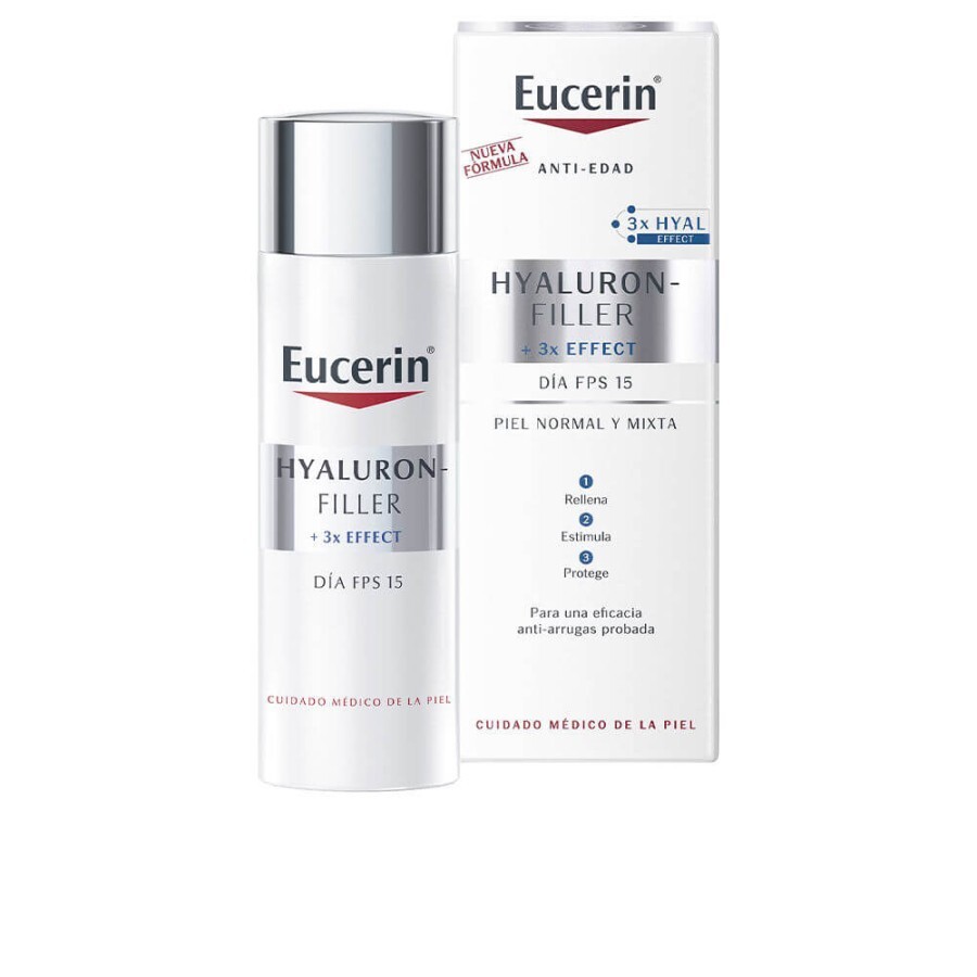 Eucerin Hyaluron Filler Crema de zi pentru ten normal si mixt cu efect triplu anti-imbatranire, 50 ml