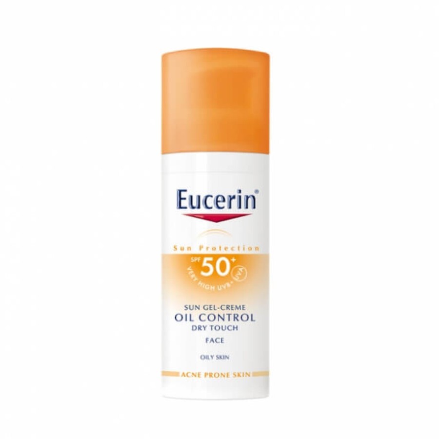 Eucerin Oil Control Crema Gel protectie solara pentru ten cu efect de control al sebumului SPF 50+, 50 ml