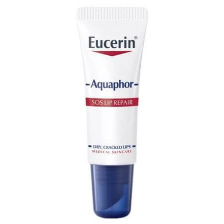 Eucerin Aquaphor Crema regeneratoare pentru pielea uscata a buzelor, 10 ml
