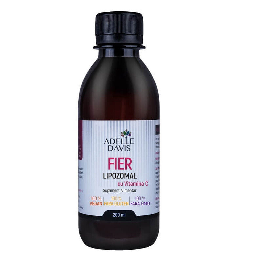 Fier Lipozomal cu Vitamina C, lichid, 200 ml, Adelle Davis