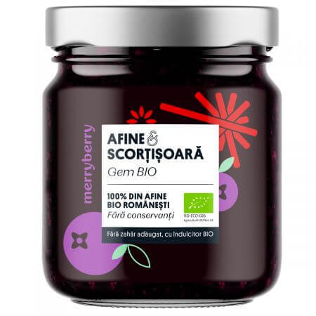 Gem de afine si scortisoara Bio, 230 g, MerryBerry