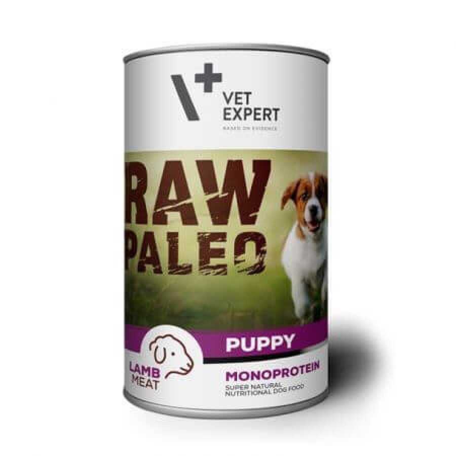 Hrana umeda cu carne de miel pentru caini Raw Paleo Puppy, 400 g, VetExpert