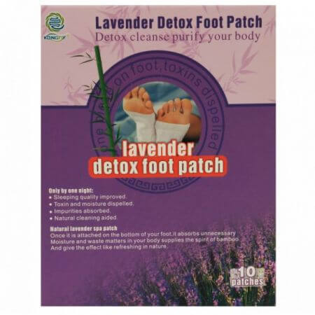 Plasturi detoxifianti pentru talpi cu lavanda, 10 bucati, Kongdy