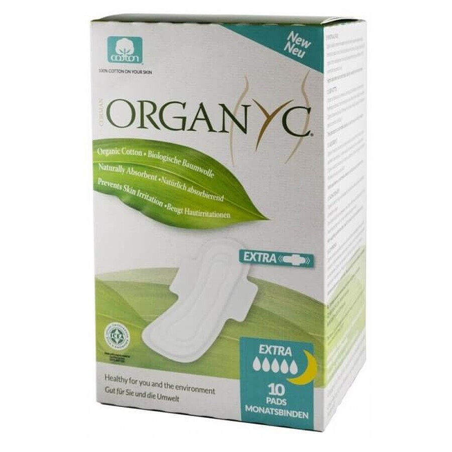 Absorbante intime din bumbac organic Super Flow, 10 bucati, Organyc