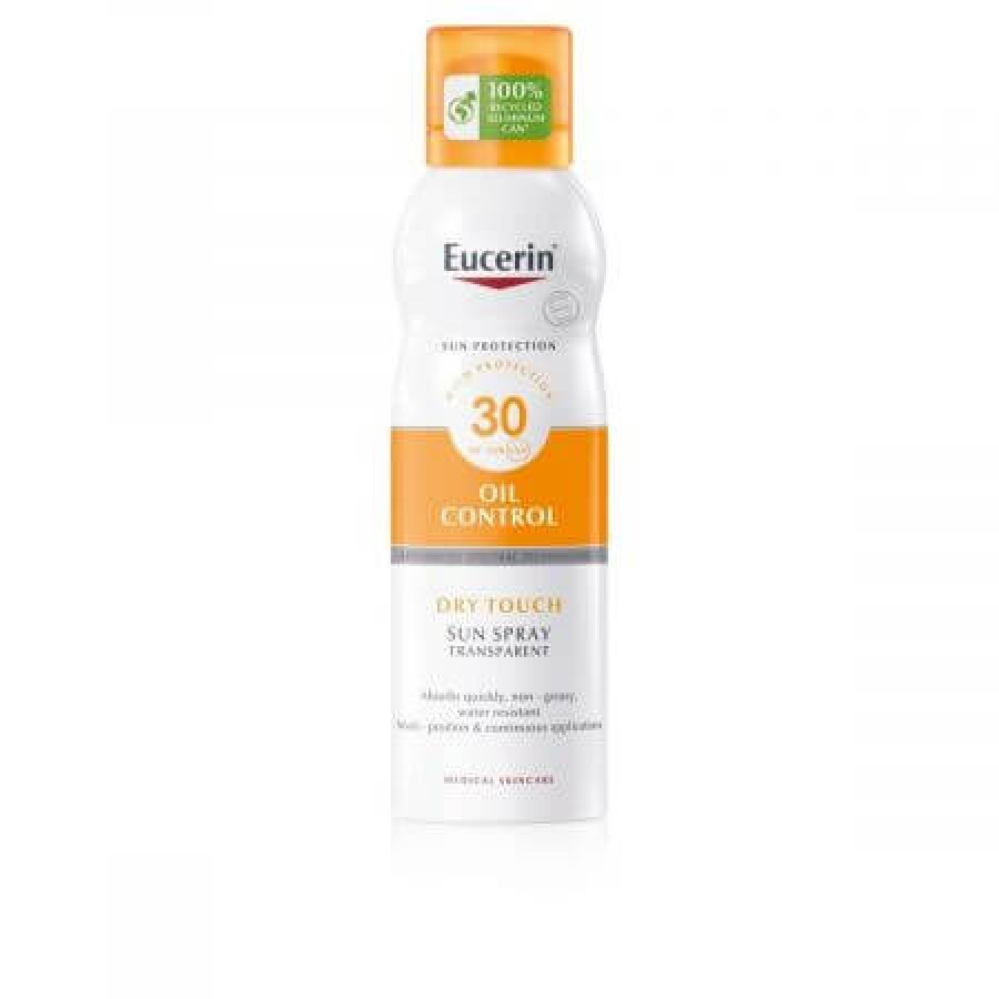 Eucerin Oil Control Spray invizibil pe piele cu protectie solara SPF 30+, 200 ml