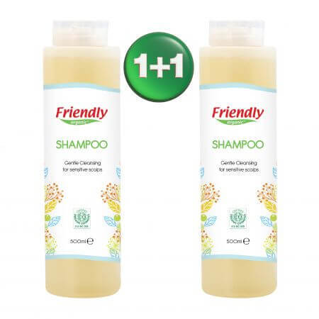 Pachet Sampon pentru adulti, 500 ml + 500 ml, Friendly Organic