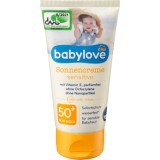 Babylove Cremă cu protecție solară SPF50, pentru piele sensibilă, 75 ml