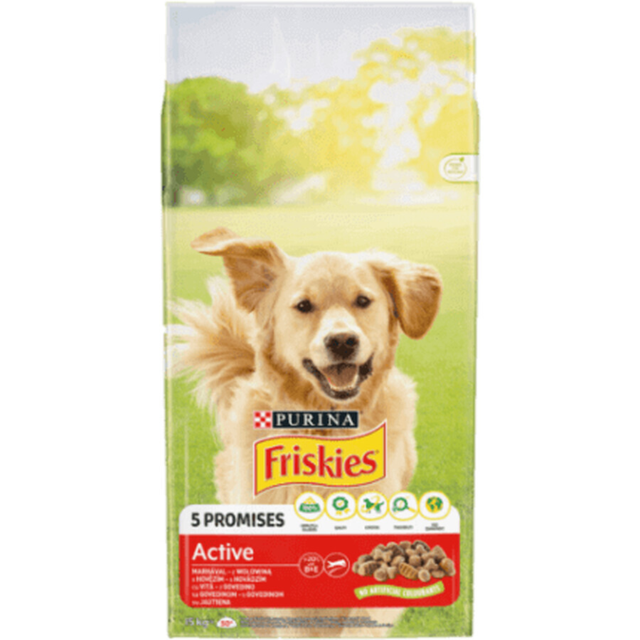 Purina Friskies Hrană active cu vită pentru câini, 15 Kg