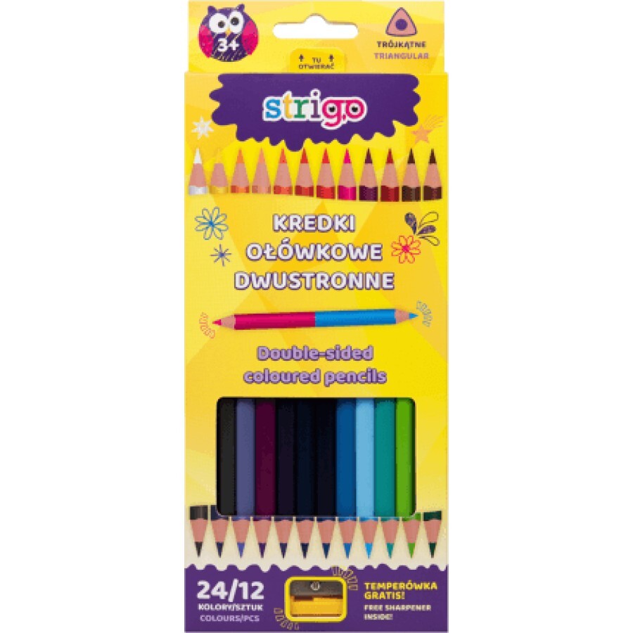 Strigo Creioane colorate duble, 12 buc