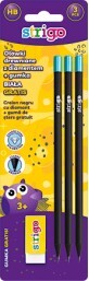 Strigo Set 3 creioane HB diamant cu gumă de șters, 3 buc