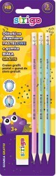 Strigo Set 3 creioane pastel cu gumă de șters, 3 buc