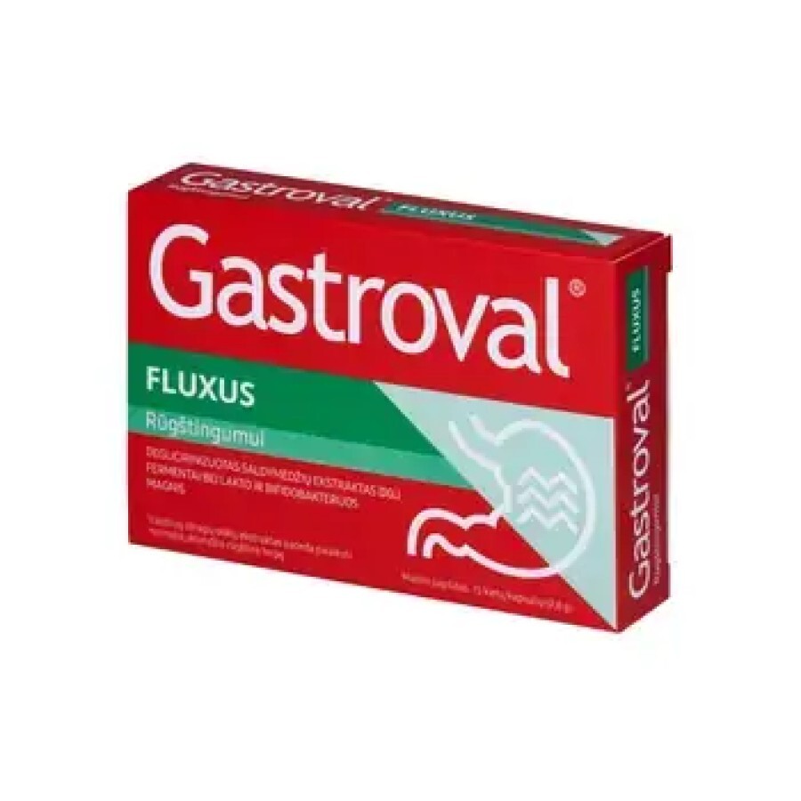 Supliment pentru aciditate gastrica Gastroval Fluxus, 15 capsule, Valentis