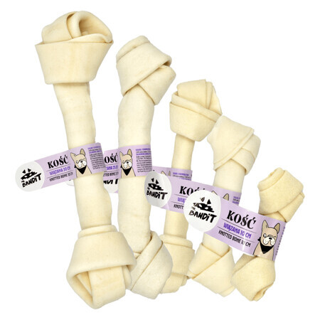 Recompensa din piele de vita pentru caini Knotted Bone, 1 bucata x 10 cm, Mr.Bandit