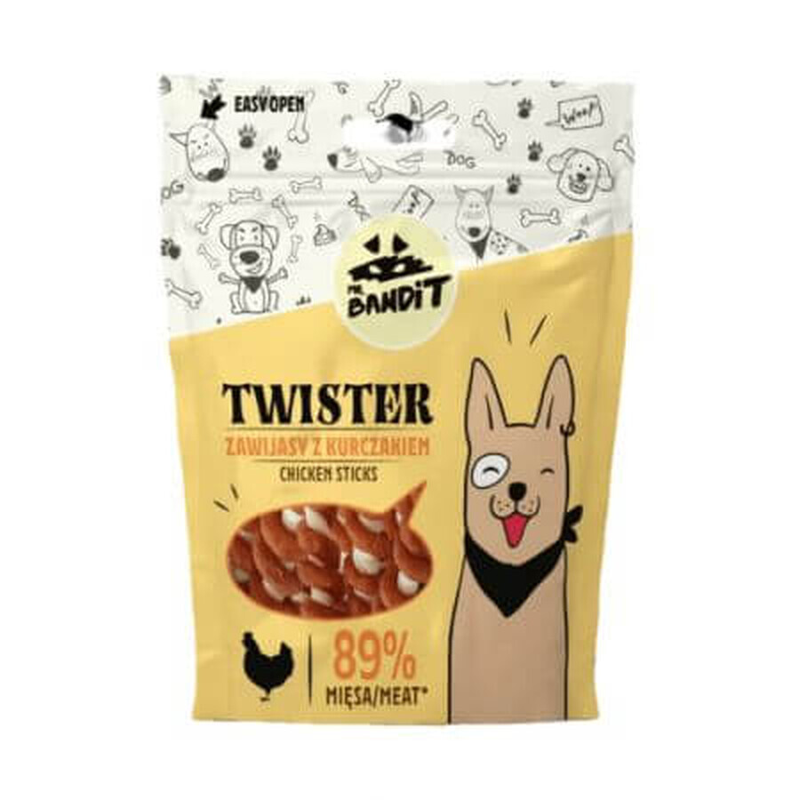 Recompense cu pui pentru caini Twister Chicken, 80 g, Mr. Bandit