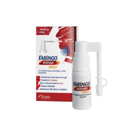 Faringo Intensiv spray 8.75 mg/doza, 15 ml, Terapia
