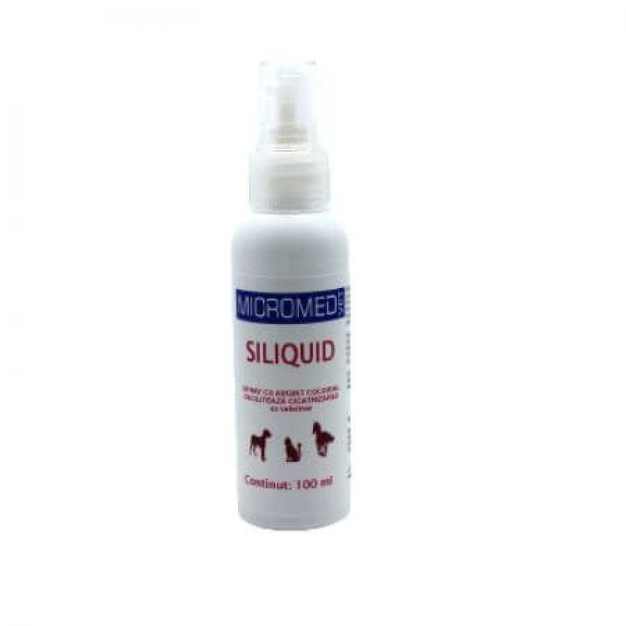 Spray cicatrizant cu argint coloidal Siliquid, 100 ml, Micromed Vet