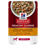 Tocanita cu pui si legume pentru caini adulti Healthy Cuisine, 90 g, Hill's SP