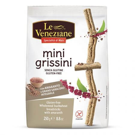 Minigrisine cu hrisca si amarant, 250 g, Le Veneziane