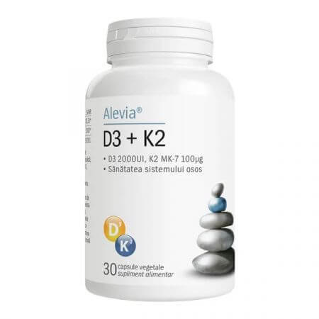 lipozomal vitamina d3 + k2 magneziu 30 capsule hypernatura Vitamina D3 + Vitamina K2, 30 capsule, Alevia