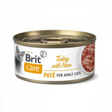 Hrana umeda cu carne de curcan si sunca pentru pisici Brit Care Cat, 85 g, Brit