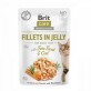 Hrana umeda cu fileuri de pastrav si cod pentru pisici Brit Care Fillets in Jelly Pouch Trout &amp; Cod, 85 g, Brit