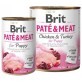 Hrana umeda cu pui si curcan pentru caini Pate &amp; Meat, 400 g, Brit