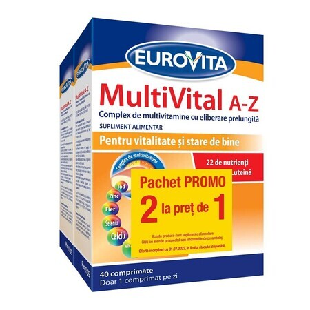 Pachet MultiVital A-Z, 40 + 40 comprimate, Eurovita