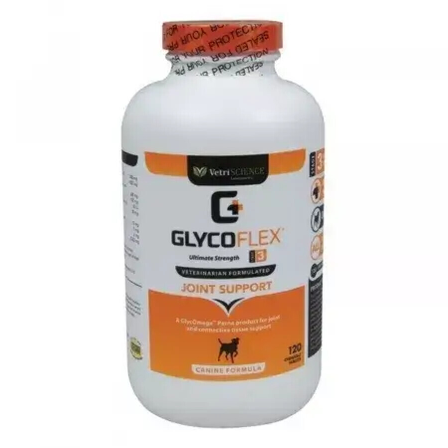 Supliment pentru suportul articulatiilor la caini Glycoflex 3, 120 tablete, Vetri Science