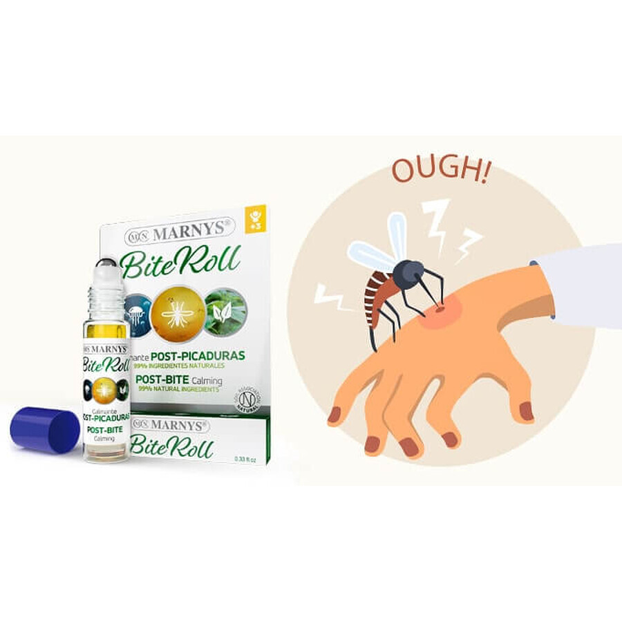 BiteRoll – Dispozitiv pentru Calmarea Pielii Afectate de Înțepături și Mușcături de Insecte – Produs Organic – 10 ml, Marnys