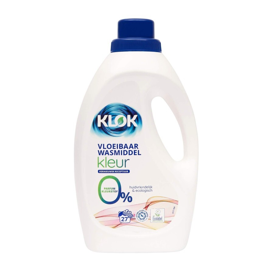 Detergent lichid pentru rufe colorate, 27 spalari,  1485 ml, Klok
