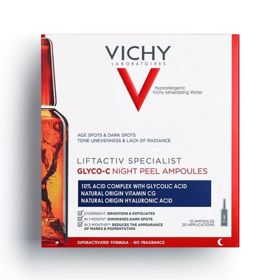 Vichy Liftactiv Specialist Glyco-C Fiole pentru exfoliere nocturnă, 10 fiole recenzii