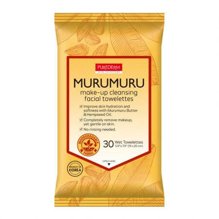 Servetele demachiante cu MuruMuru, 30 buc, Purederm