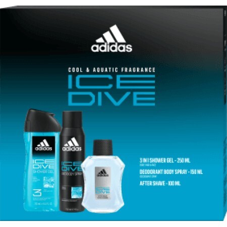 Adidas Set ICE DIVE after shave + gel de duș + deodorant, 1 buc